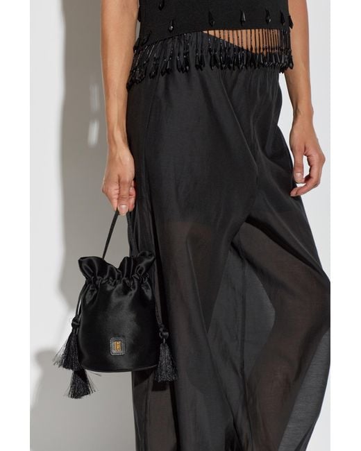 By Malene Birger Black Landinna Tassel-Detail Bucket Bag