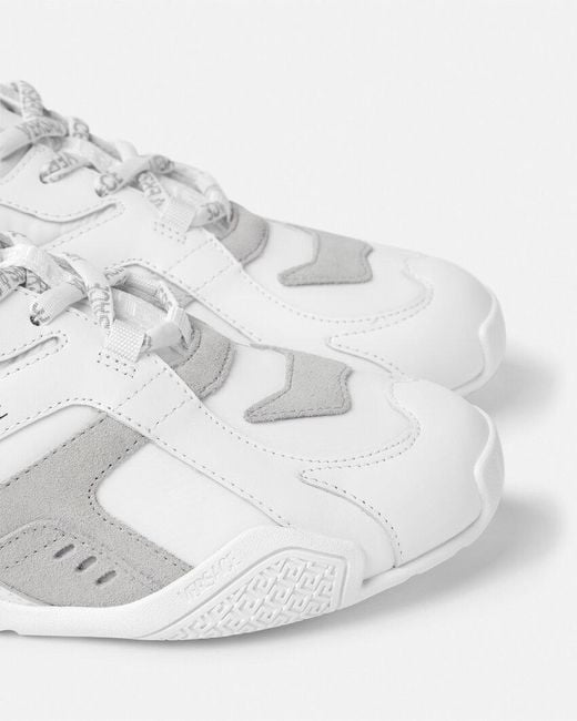 Versace White Galaxia Panelled Lace-Up Sneakers for men