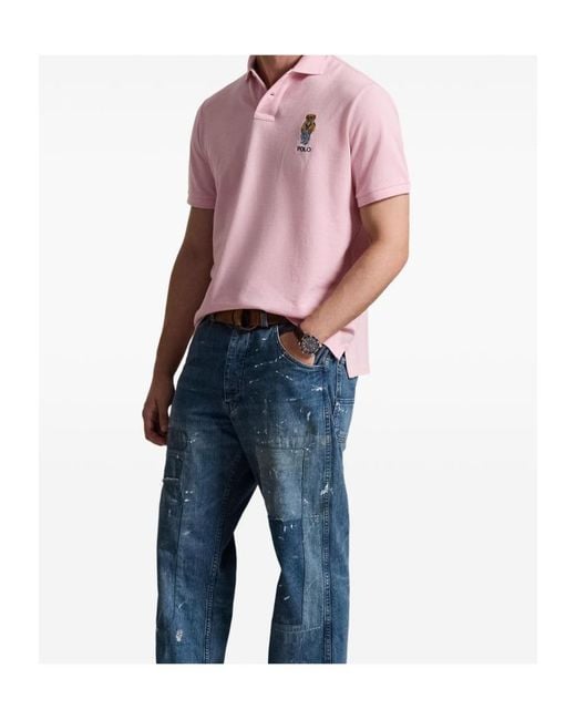 Polo Ralph Lauren Pink Custom Slim Fit Polo Shirt for men