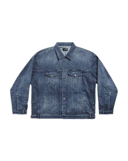 Balenciaga Blue Deconstructed Denim Jacket for men