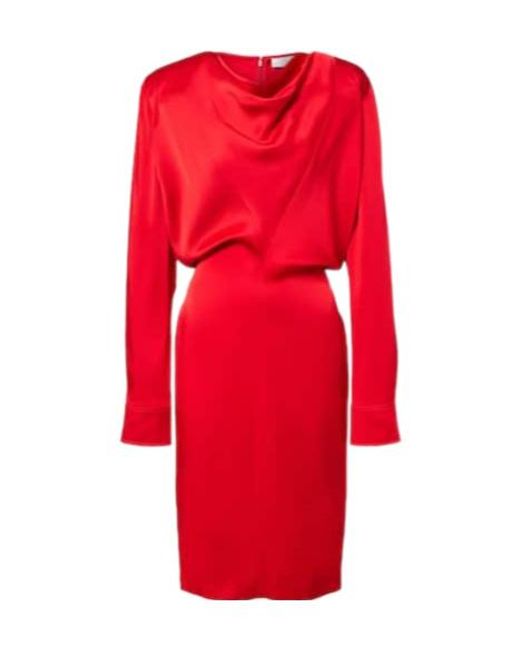 Stella McCartney Red Round-Neck Mid-Length Dress