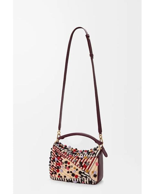 Loewe Pink Small Embroidered Fabric Puzzle Bag