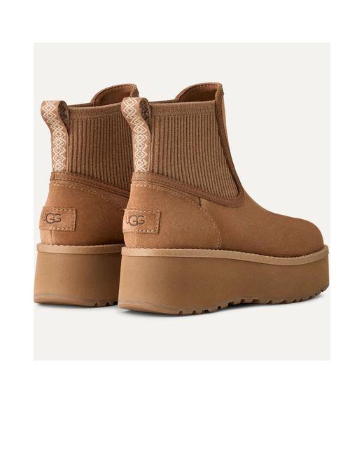 Ugg Brown Round-Toed Ankle Boots