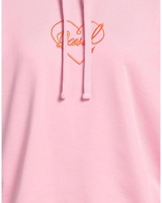 DIESEL Pink Solid Color Hooded Sweatshirt