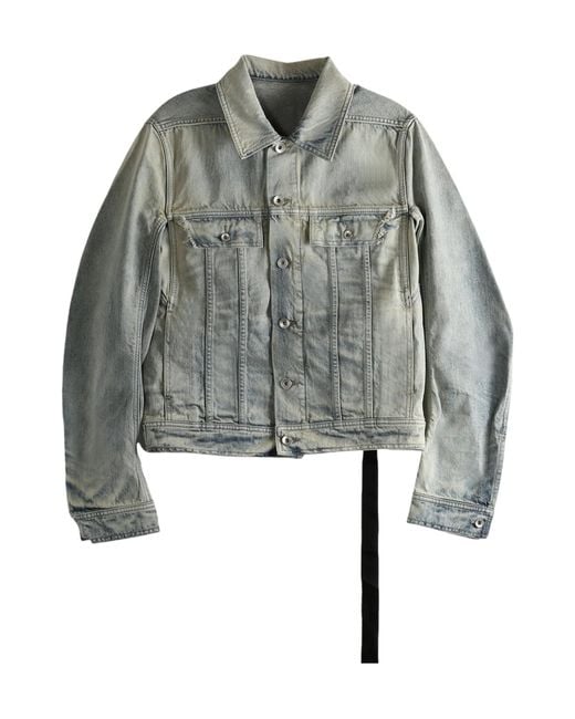 Rick Owens Gray Trucker Worker Jacket