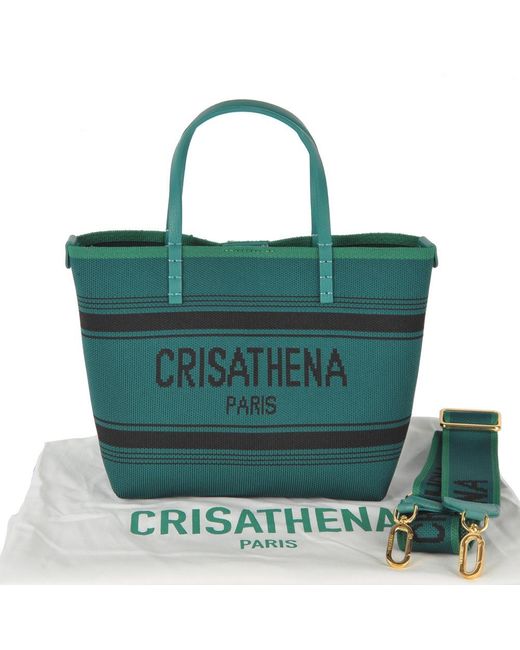 Crisathena Green Small Handle Shoulder Bag