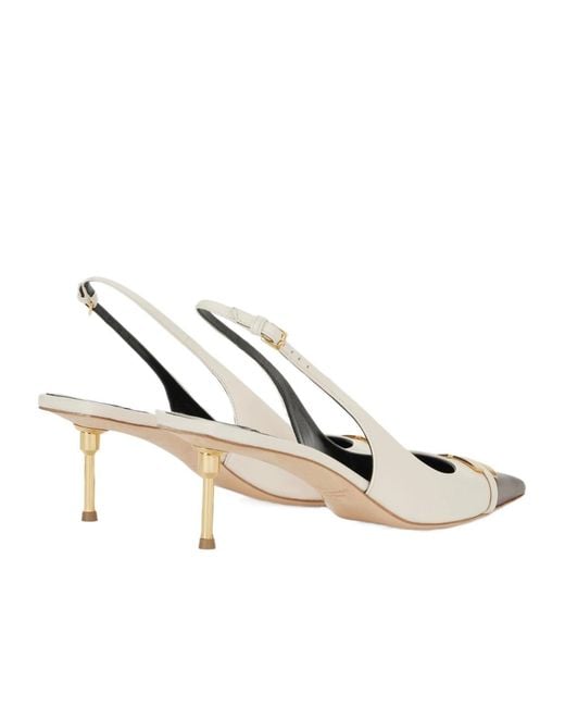 Elisabetta Franchi Metallic Two-Toned Pointed-Toe Slingback Pumps