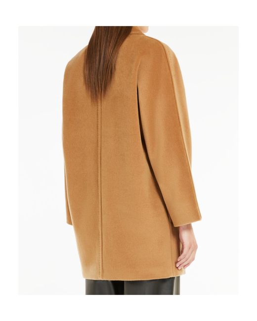 Max Mara Brown Studio Molo Double-Breasted Long-Sleeved Coat