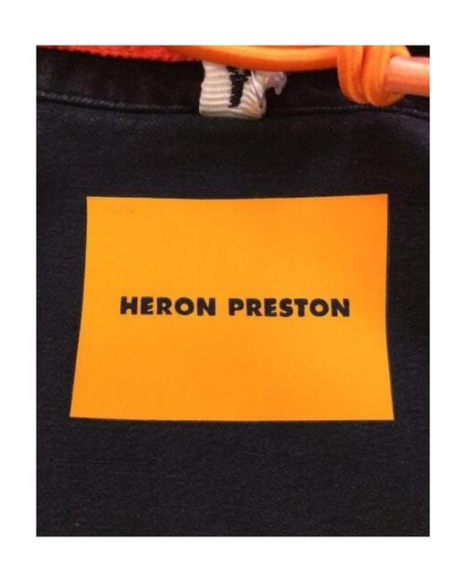 Heron Preston Black Hooded Denim Coat for men