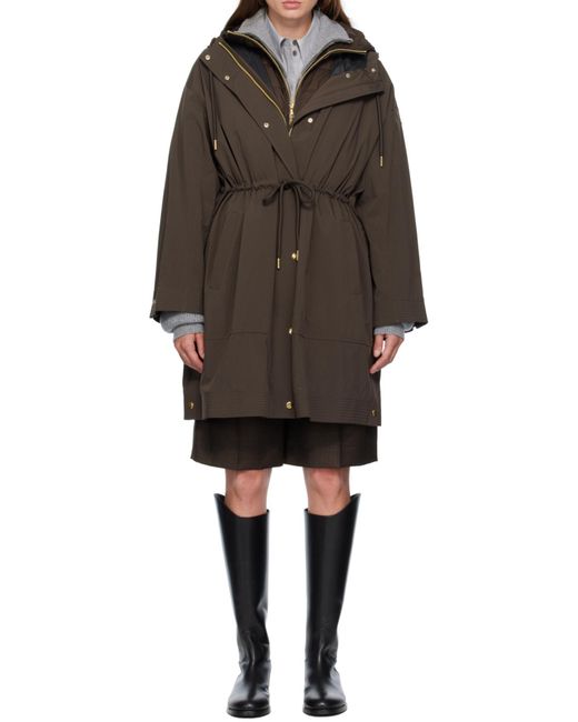Moncler Gray Zip-Up Drawstring Jacket