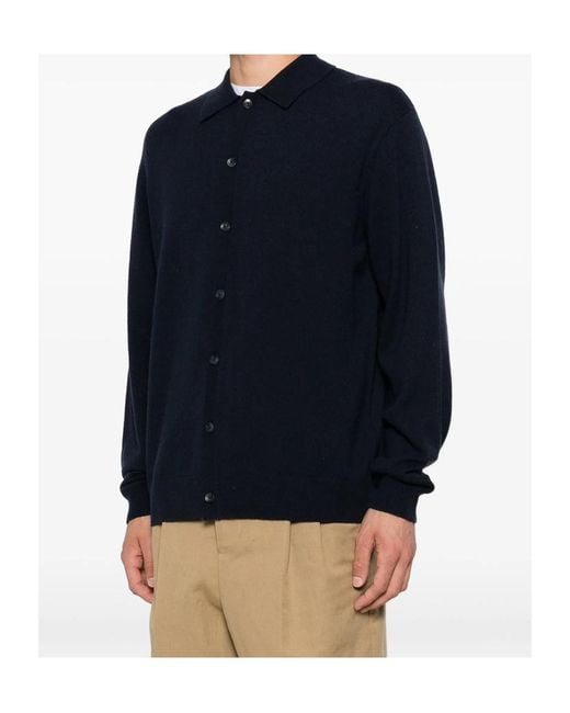 7 For All Mankind Blue Button-Up Long-Sleeve Shirt for men