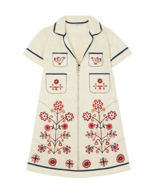 Vita Kin White Misha Embroidered Linen Mini Dress