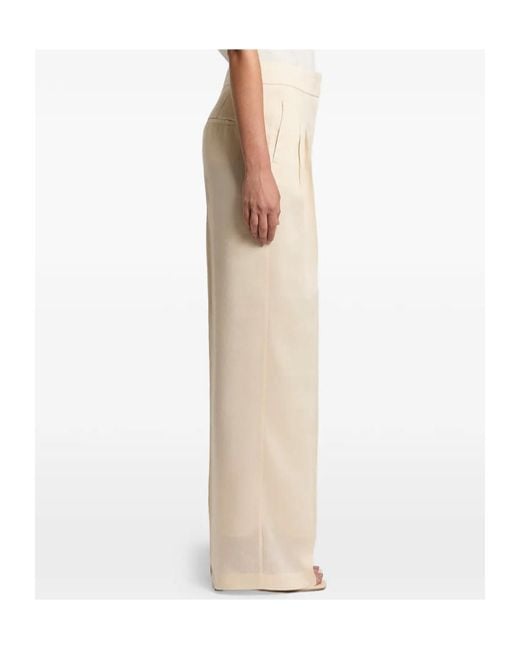 Peserico Natural Aurea Pleated Palazzo Pants