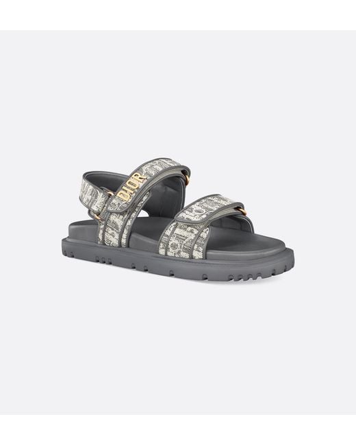 Dior White Christian Act Logo Plaque Sandals
