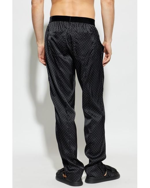 Tom Ford Black Polka-Dot Pajama Bottoms for men