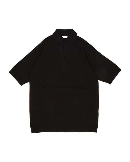 Max Mara Black Long Crepe Knitted Top
