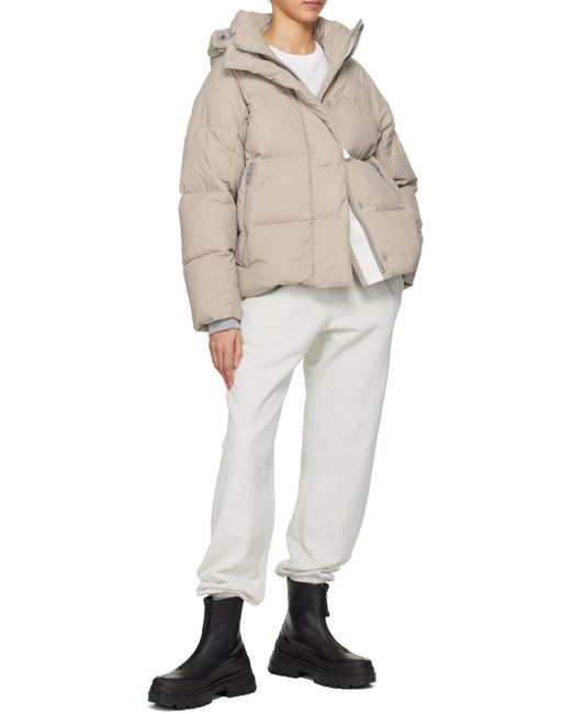 Canada Goose Brown Hooded Quilted Down Jacket