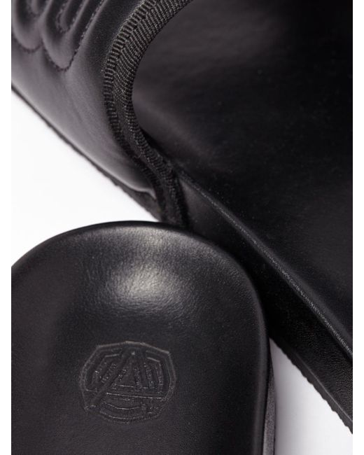 Ambush Black Logo Embossed Open-Toe Slides for men