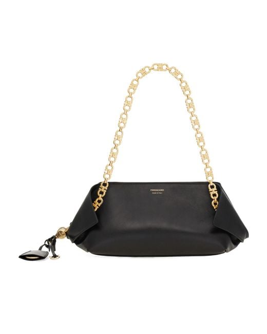Ferragamo Black Folded Shoulder Bag