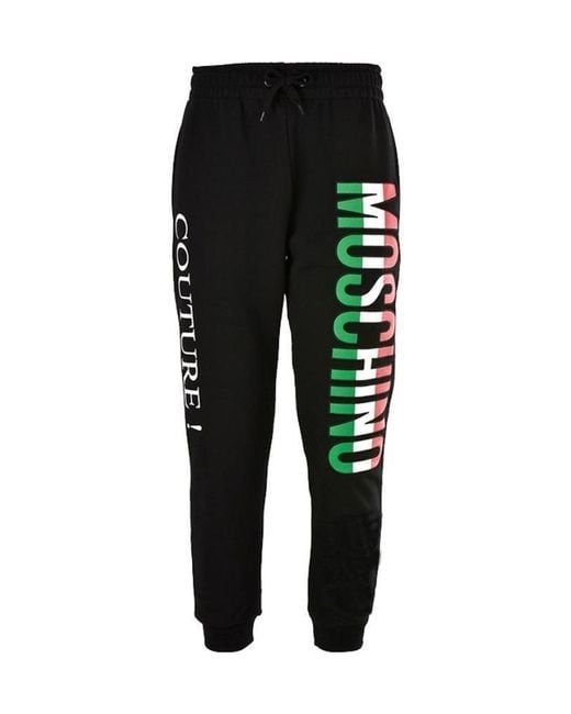 Moschino Black Logo Printed Sweatpants for men