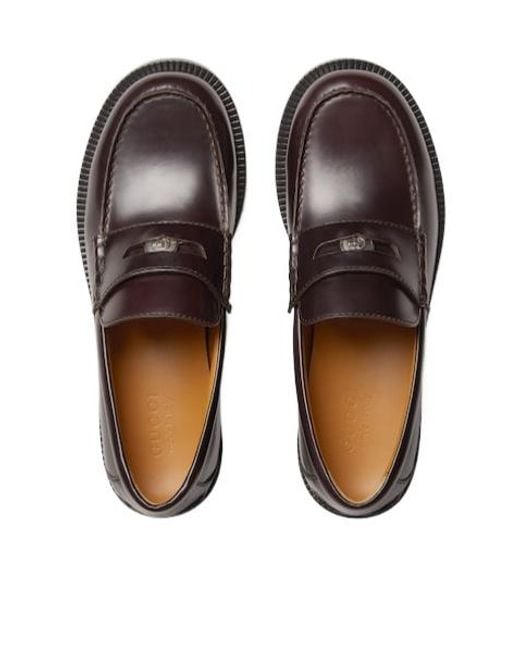 Gucci Brown Loafer With Removable Detail for men