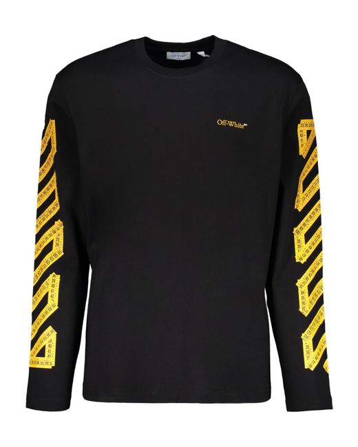 Off-White c/o Virgil Abloh Black Logo Detailed Long-Sleeve T-Shirt for men