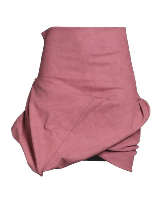 Rick Owens Pink Plain Colour Denim Skirts