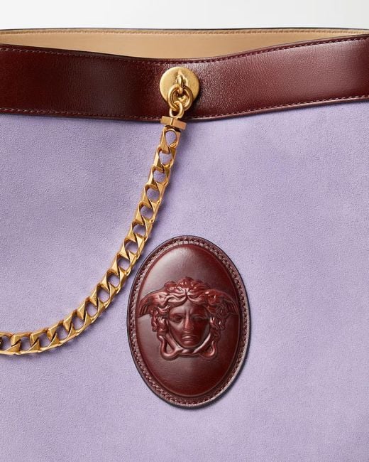 Versace Purple Pivot Small Bucket Bag