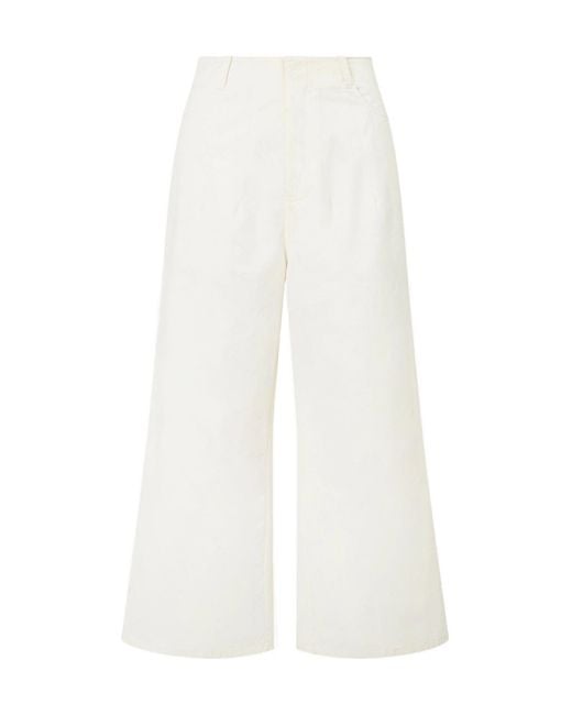 Staud White Belt-Loop Casual Pants