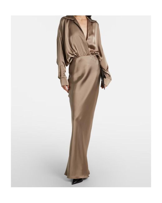Norma Kamali Natural Long-Sleeved Gown