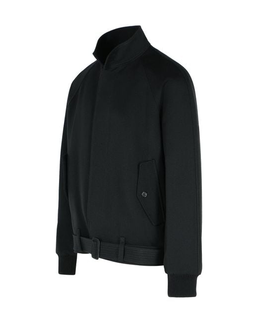 Lanvin Black Belted High Neck Jacket for men