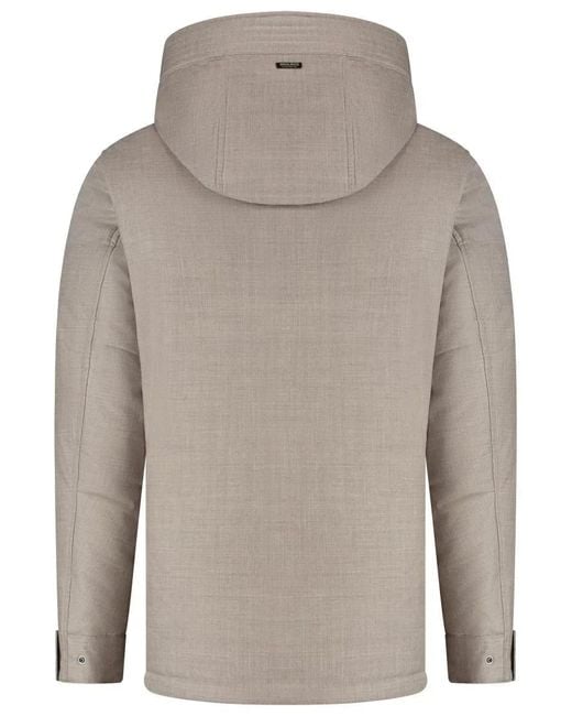 Woolrich Gray High Neck Hooded Down Jacket for men