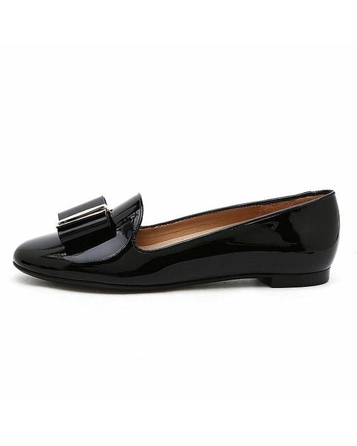 Ferragamo Black Bow-Decorated Flat Shoes