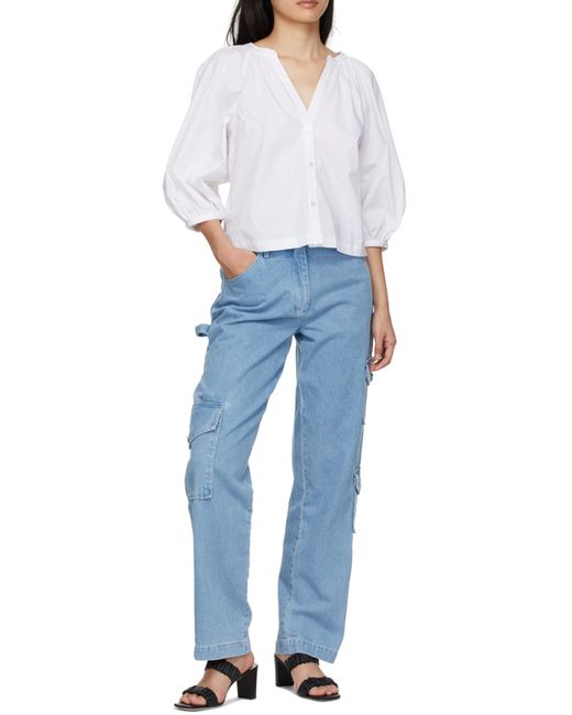 Staud White Dill Button-Up Shirt