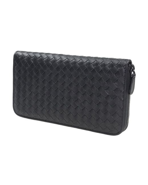 Bottega Veneta Gray Dark Braided Wallet for men