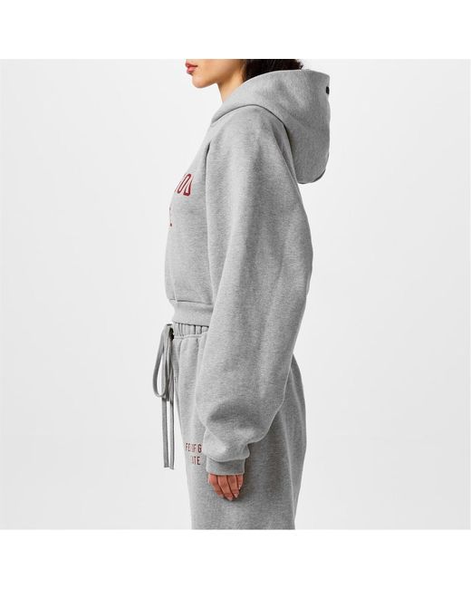Fear Of God Gray Logo Hooded Sweatshirt