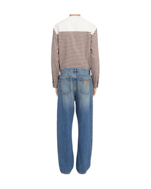 MM6 by Maison Margiela Blue Logo Patch Straight-Leg Jeans for men