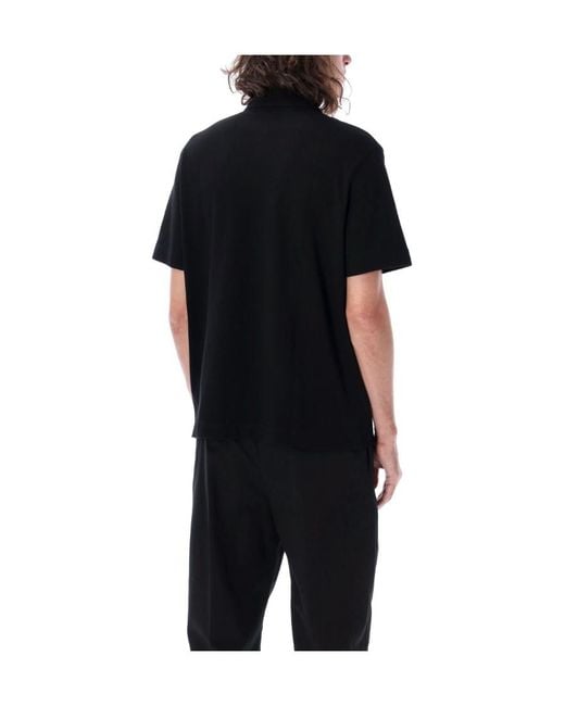 Palm Angels Black Sartorial Tape Short Sleeved Polo Shirt for men