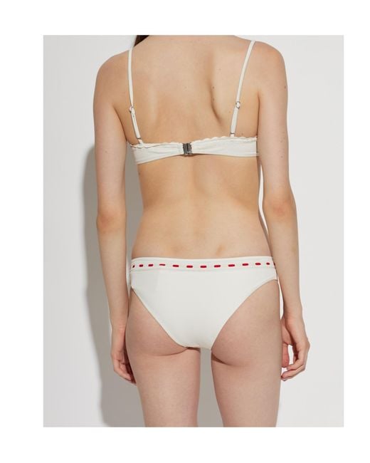 Posse White Low-Rise Bikini Bottoms