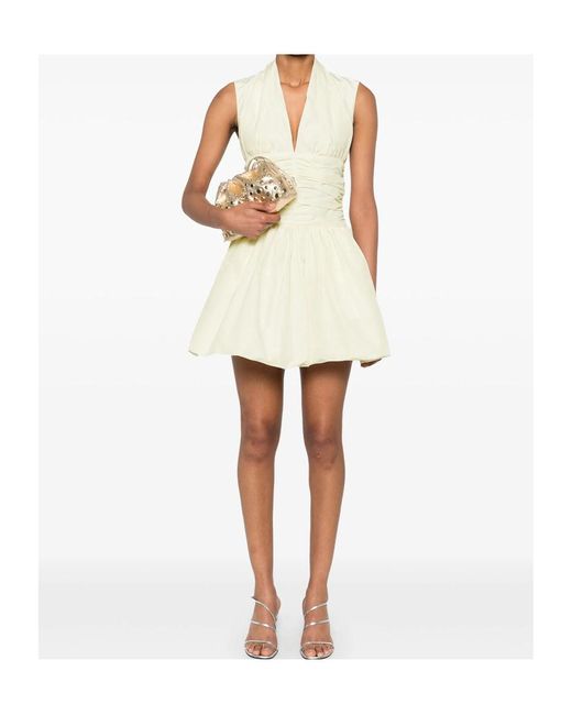 Patou Natural Open-Back Bubble Mini Dress
