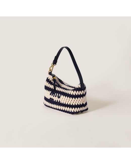 Miu Miu Blue Crochet Pouch