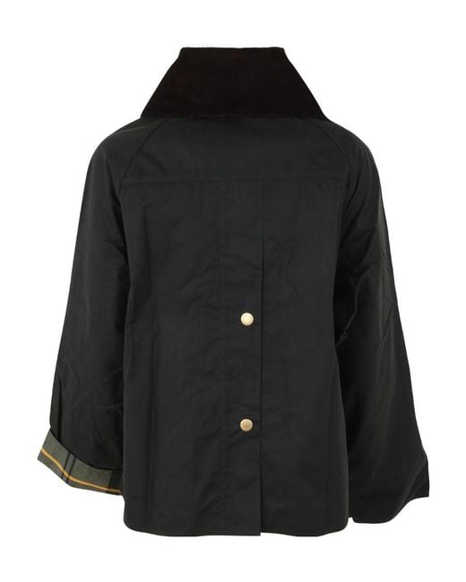 Barbour Black Logo Embroidered Long-Sleeved Jacket