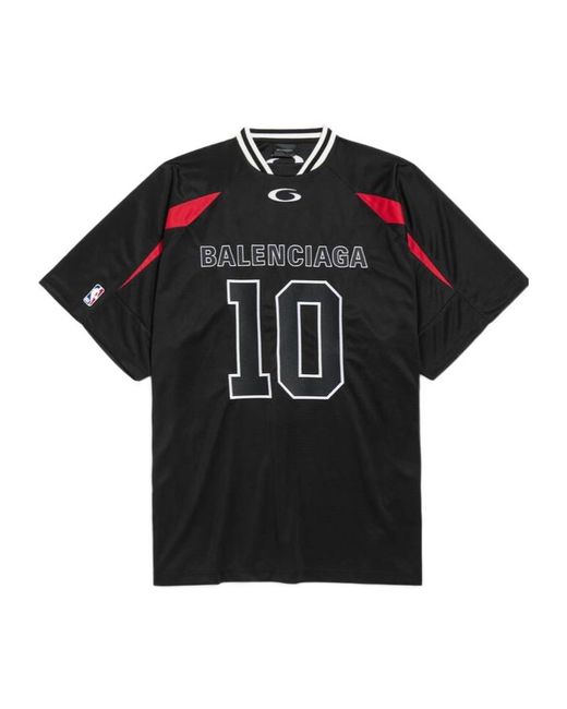 Balenciaga Black Nba Oversized Jersey T-Shirt for men