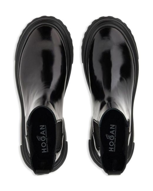 Hogan Black Round-Toe Ankle Boots