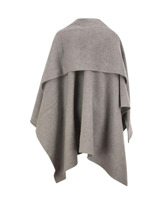 Fabiana Filippi Gray Draped Jewellery-Fastening Cape