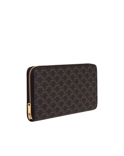 Céline Black Large Zipped Wallet