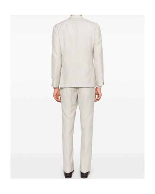 Lardini White Notched-Lapel Single-Breasted Suit