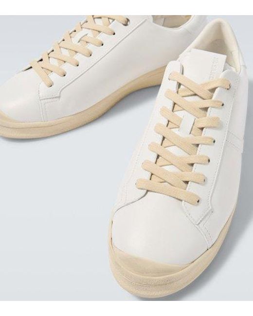Jil Sander White Leather Low-Top Sneakers for men