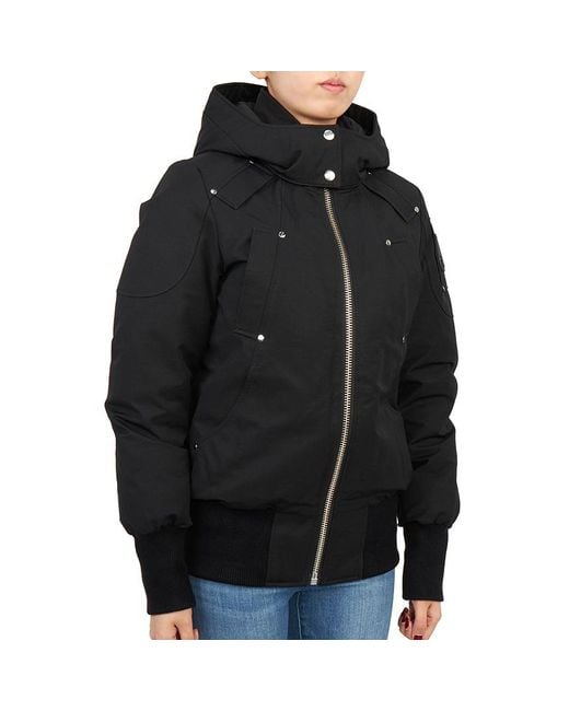 Moose Knuckles Black Zip-Up Hooded Jacket