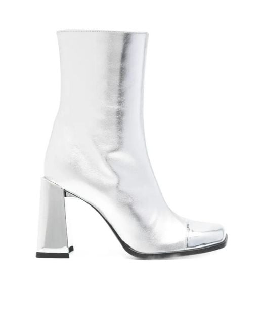 CAREL PARIS White Moon 90Mm Leather Ankle Boot
